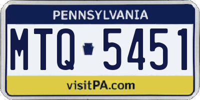 PA license plate MTQ5451