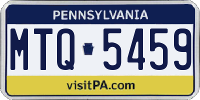PA license plate MTQ5459