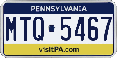 PA license plate MTQ5467