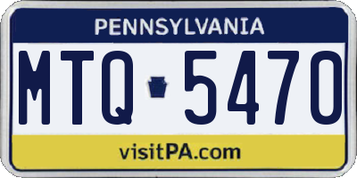 PA license plate MTQ5470