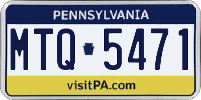 PA license plate MTQ5471