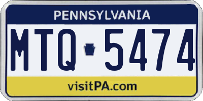 PA license plate MTQ5474