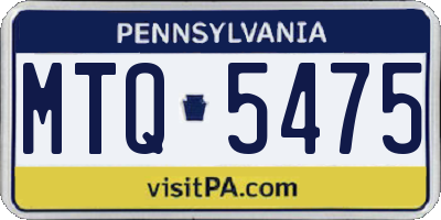 PA license plate MTQ5475