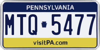 PA license plate MTQ5477