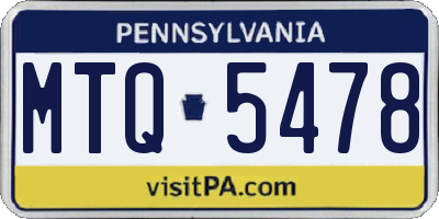 PA license plate MTQ5478