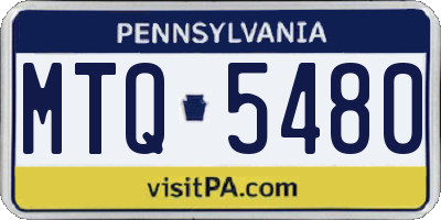 PA license plate MTQ5480