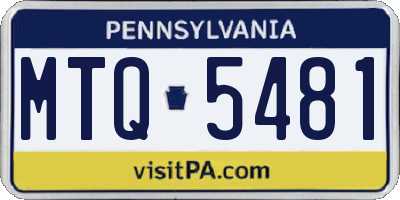 PA license plate MTQ5481
