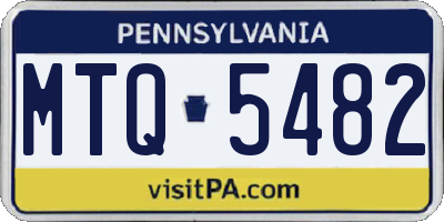 PA license plate MTQ5482