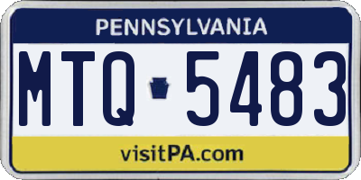 PA license plate MTQ5483