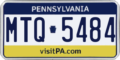 PA license plate MTQ5484