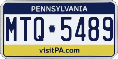 PA license plate MTQ5489