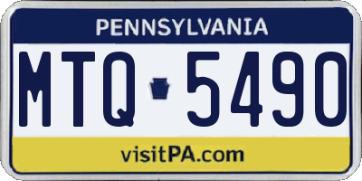 PA license plate MTQ5490