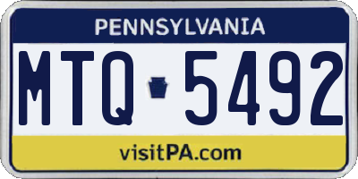 PA license plate MTQ5492