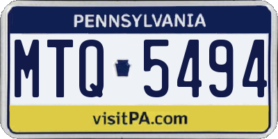 PA license plate MTQ5494