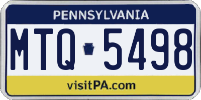 PA license plate MTQ5498