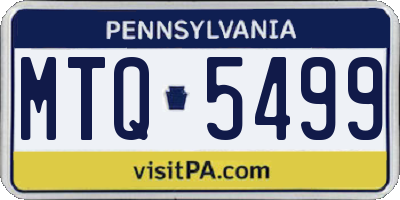 PA license plate MTQ5499