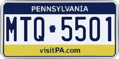 PA license plate MTQ5501