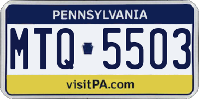 PA license plate MTQ5503