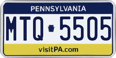 PA license plate MTQ5505