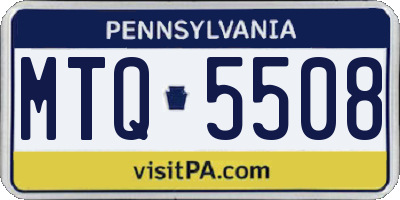 PA license plate MTQ5508