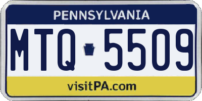 PA license plate MTQ5509
