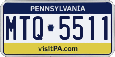 PA license plate MTQ5511