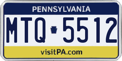 PA license plate MTQ5512