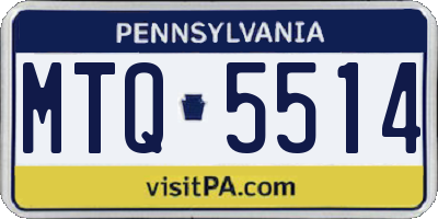 PA license plate MTQ5514