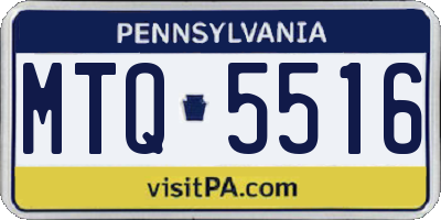 PA license plate MTQ5516