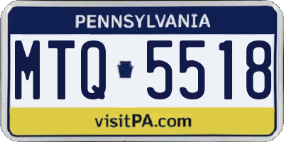 PA license plate MTQ5518