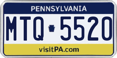 PA license plate MTQ5520