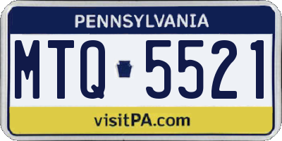 PA license plate MTQ5521