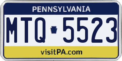 PA license plate MTQ5523