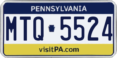 PA license plate MTQ5524