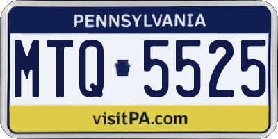 PA license plate MTQ5525