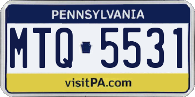 PA license plate MTQ5531