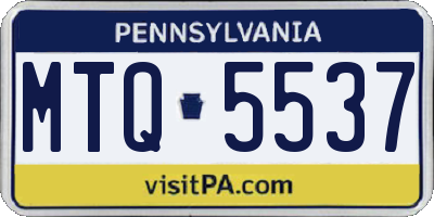 PA license plate MTQ5537