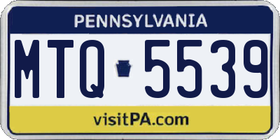 PA license plate MTQ5539