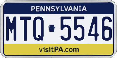 PA license plate MTQ5546