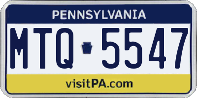 PA license plate MTQ5547