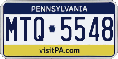 PA license plate MTQ5548