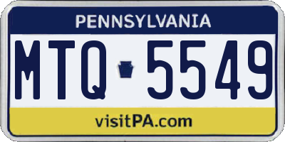 PA license plate MTQ5549