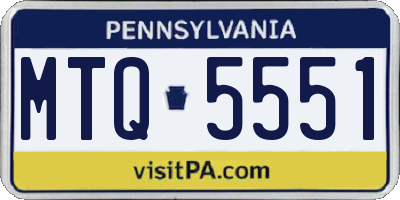 PA license plate MTQ5551