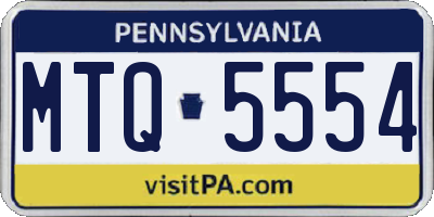 PA license plate MTQ5554