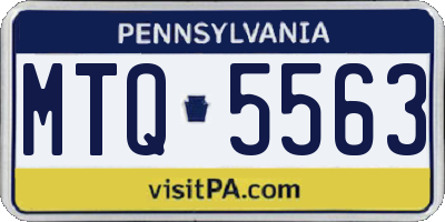 PA license plate MTQ5563