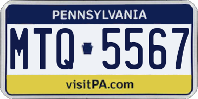 PA license plate MTQ5567