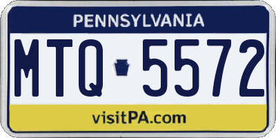 PA license plate MTQ5572