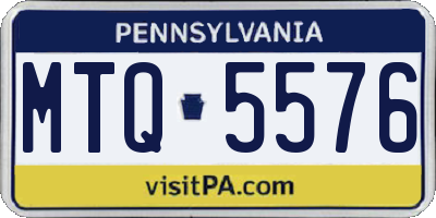 PA license plate MTQ5576