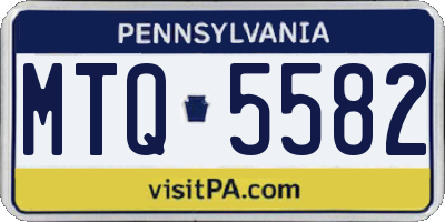 PA license plate MTQ5582