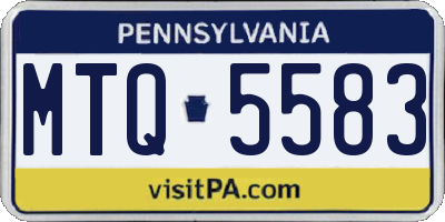 PA license plate MTQ5583